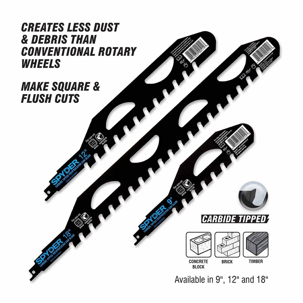 Spyder 200210 12-Inch 2-TPI Demolition TCT Reciprocating Saw Blade - 2