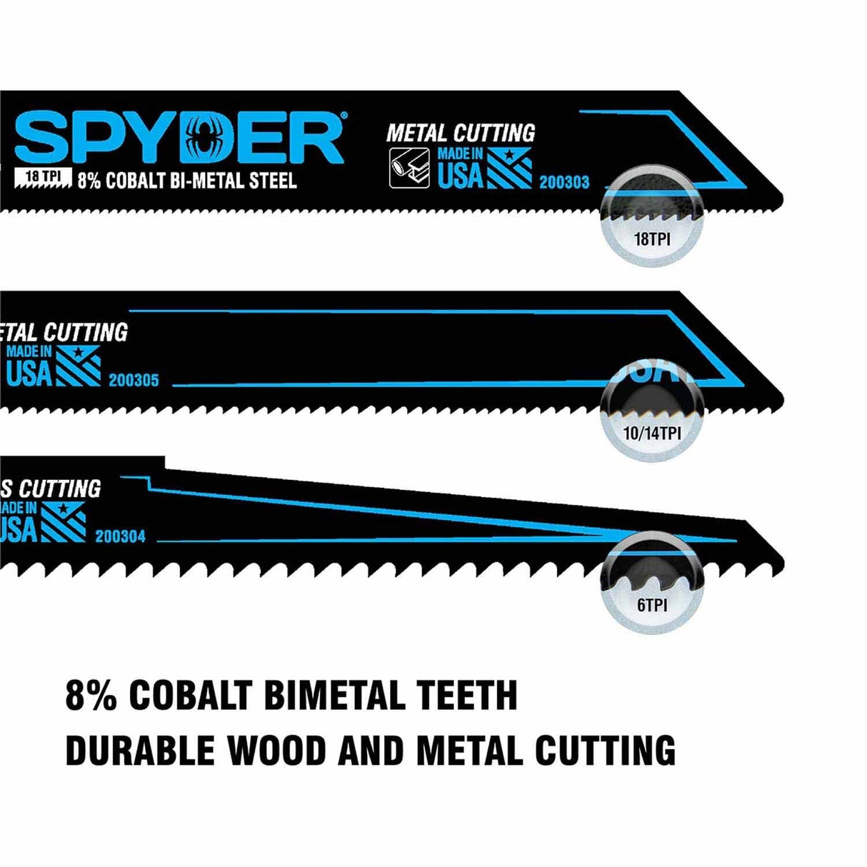 Spyder 200303 6-Inch 18-TPI Reciprocating Blade (5-Pack) - 2