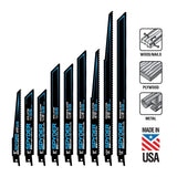 Spyder 200305-50 9" 10-14 TPI Bi-Metal Metal Cutting Reciprocating Saw Blades (50 Pack) - 3