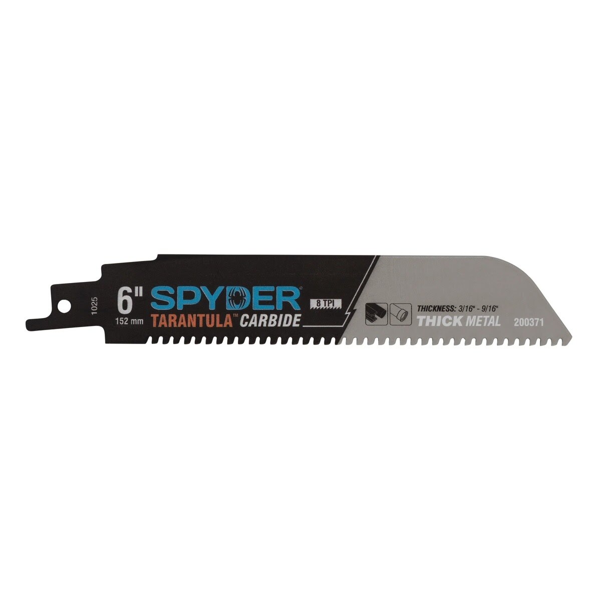 Spyder 200371-3 6 in 8 TPI Carbide Reciprocating Saw Blades for Thick Metal (3 Pack)