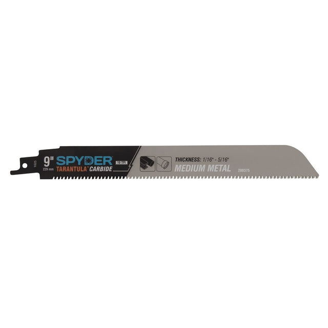Spyder 200375 9" 10 TPI Tarantula Carbide Tipped Reciprocating Saw Blade for Medium Metal Cutting