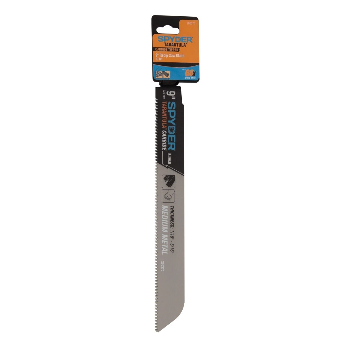 Spyder 200375 9" 10 TPI Tarantula Carbide Tipped Reciprocating Saw Blade for Medium Metal Cutting - 3