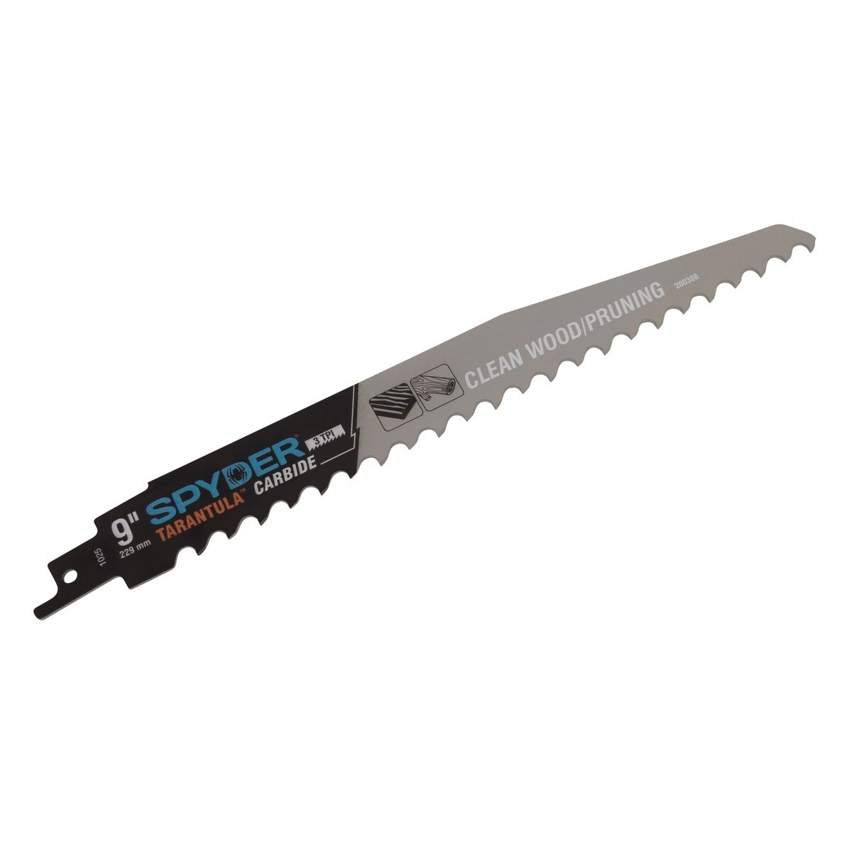 Spyder 200388 9" 3 TPI Carbide Tipped Pruning Reciprocating Saw Blade for Clean Wood and Green Material