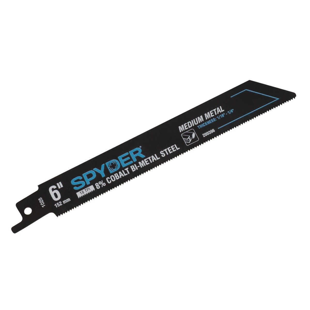 Spyder 200396-25 6" 18 TPI Black Series Bi-Metal Reciprocating Saw Blade for Metal Cutting (25 Pack) - 2