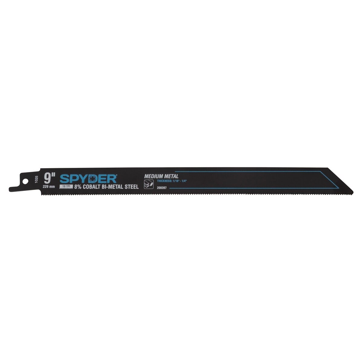Spyder 200397-5 9" 18 TPI Black Series Bi Metal Reciprocating Saw Blade with 8 Percent Cobalt for Metal Cutting (5 Pack) - 3