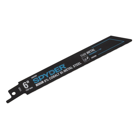 Spyder 200399-5 6" 24 TPI 8 Percent Cobalt Bi-Metal Reciprocating Saw Blades for Thin Metal (5 Pack)