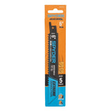 Spyder 200406-5 6" 6 TPI Bi-Metal Extreme Demolition Reciprocating Saw Blade for Wood and Nails (5 Pack) - 4