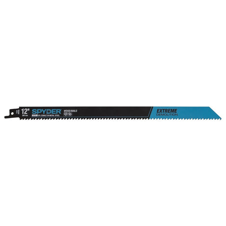 Spyder 200408 12 in 6 TPI Bi-Metal Extreme Demolition Recip Saw Blade for Wood and Nails