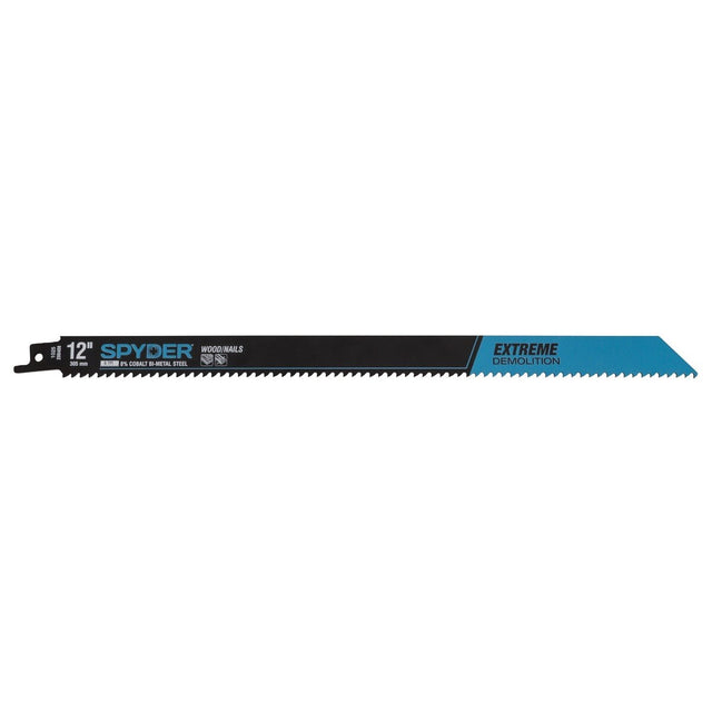 Spyder 200408 12 in 6 TPI Bi-Metal Extreme Demolition Recip Saw Blade for Wood and Nails