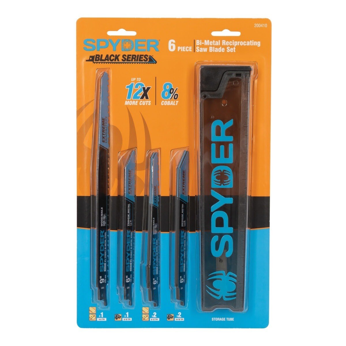 Spyder 200410 6" and 9" Bi-Metal Extreme Demolition Reciprocating Saw Blade Set Assorted 4-18 TPI (6 Pack)