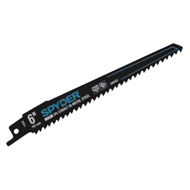 Spyder 200423-5 6" 6 TPI Bi-Metal Reciprocating Saw Blade for Wood with Nails (5 Pack)