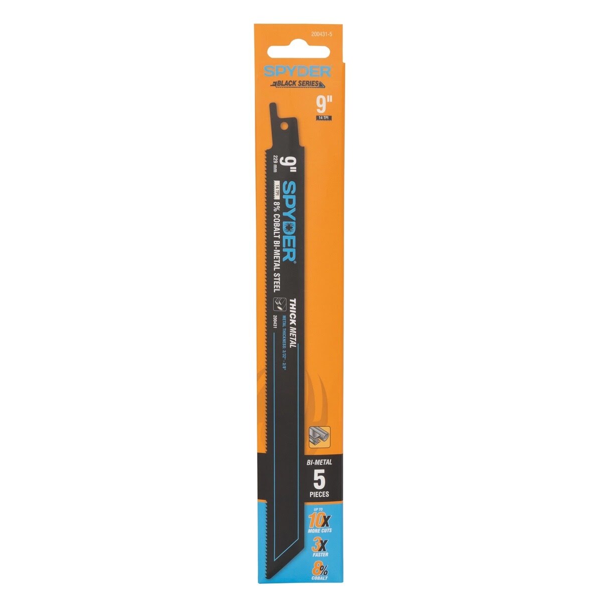 Spyder 200431-5 9 in 14 TPI Black Series Bi-Metal Thick Metal Reciprocating Saw Blades (5 Pack) - 3