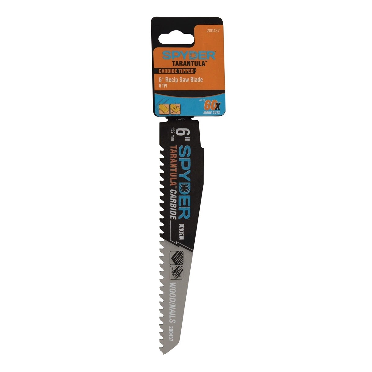 Spyder 200437 6" 6 TPI Tarantula Carbide Tipped Reciprocating Saw Blade for Wood and Nails - 3