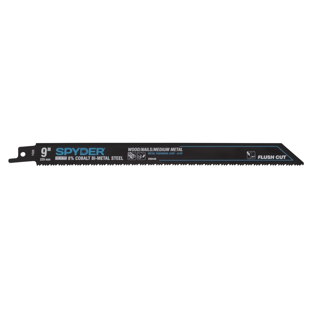 Spyder 200440-5 9" 10-14 TPI Bi-Metal Flush Cut Reciprocating Saw Blade for Multi-Material Cutting (5 Pack) - 2