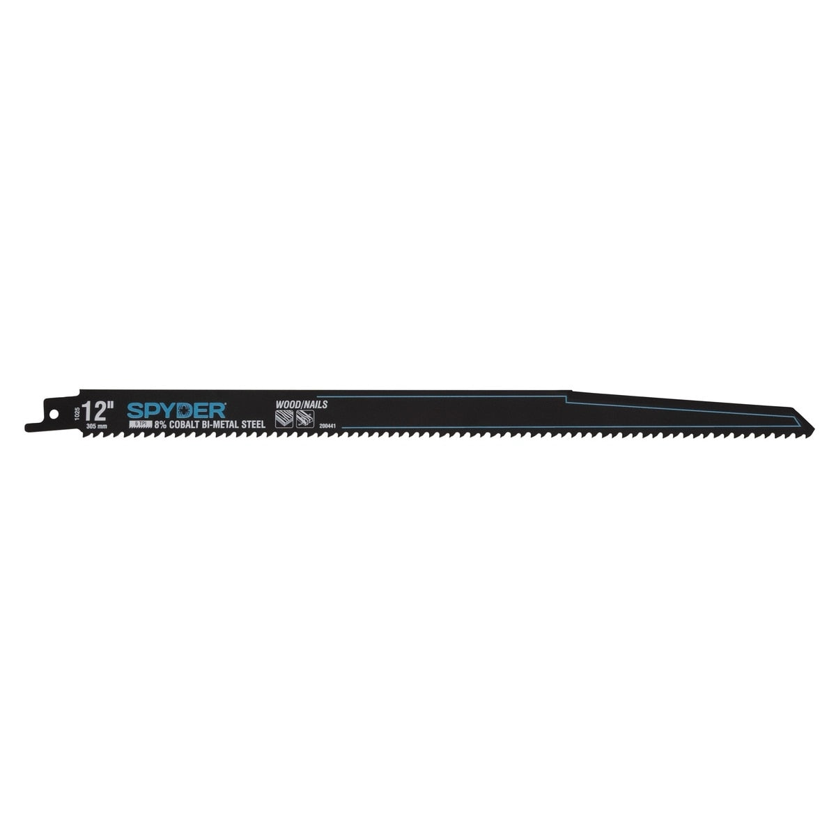 Spyder 200441-5 12" 6 TPI Cobalt Bi-Metal Reciprocating Saw Blade for Wood with Nails (5 Pack)