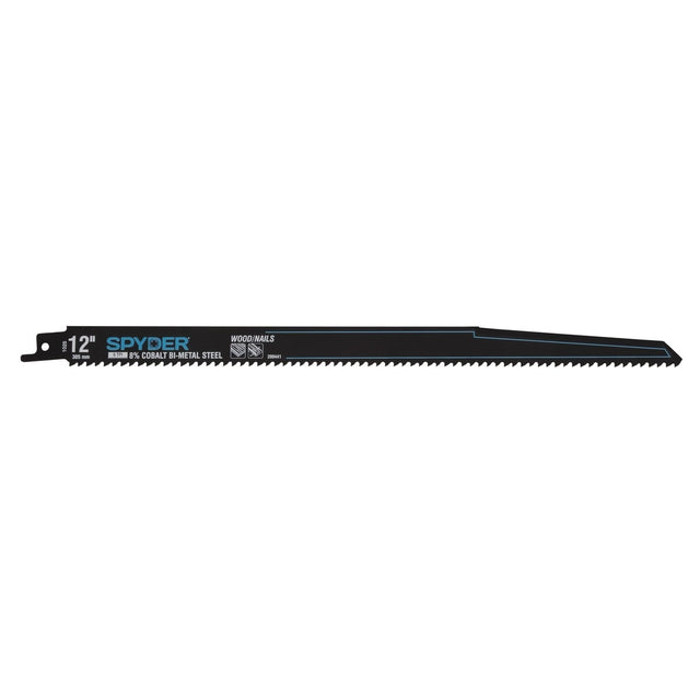 Spyder 200441-5 12" 6 TPI Cobalt Bi-Metal Reciprocating Saw Blade for Wood with Nails (5 Pack)