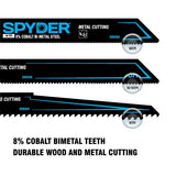 Spyder 200446-5 6" 18 TPI Bi Metal Black Series Reciprocating Saw Blades for Metal and Wood with Nails (5 Pack) - 2