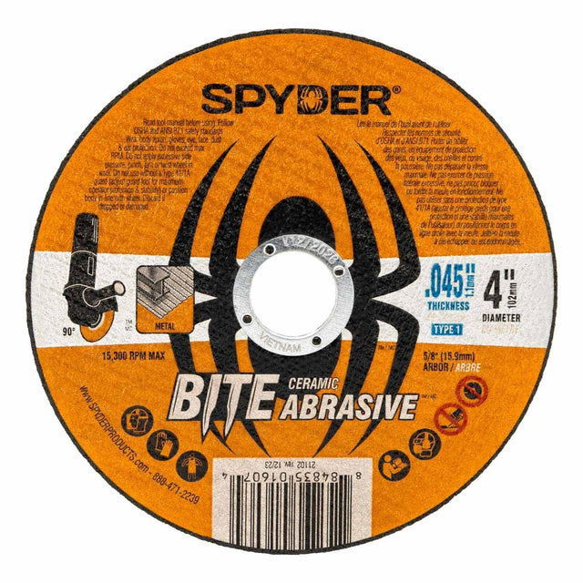 Spyder 21102 4-Inch Bonded Ceramic Abrasive Cut-Off Wheel