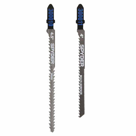 Spyder 300004 2-Piece Double-Sided 4-Inch T-Shank High-Carbon Steel Jig Saw Blade Set