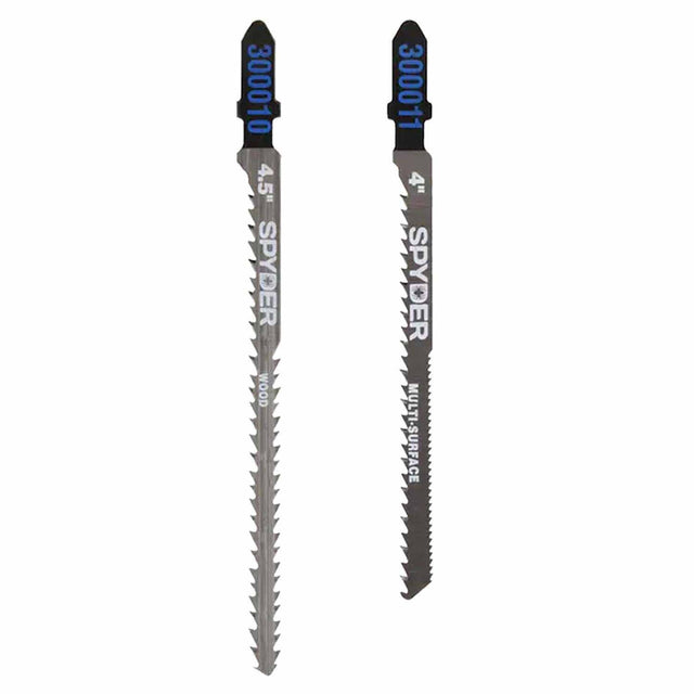 Spyder 300004 2-Piece Double-Sided 4-Inch T-Shank High-Carbon Steel Jig Saw Blade Set