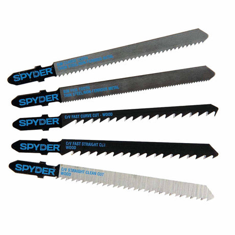 Spyder 300089 5-Piece T-Shank Multi-Material Cutting Jig Saw Blade Set