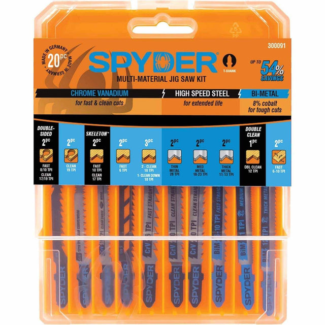 Spyder 300091 20-Piece Multi-Material Jig Blade Set