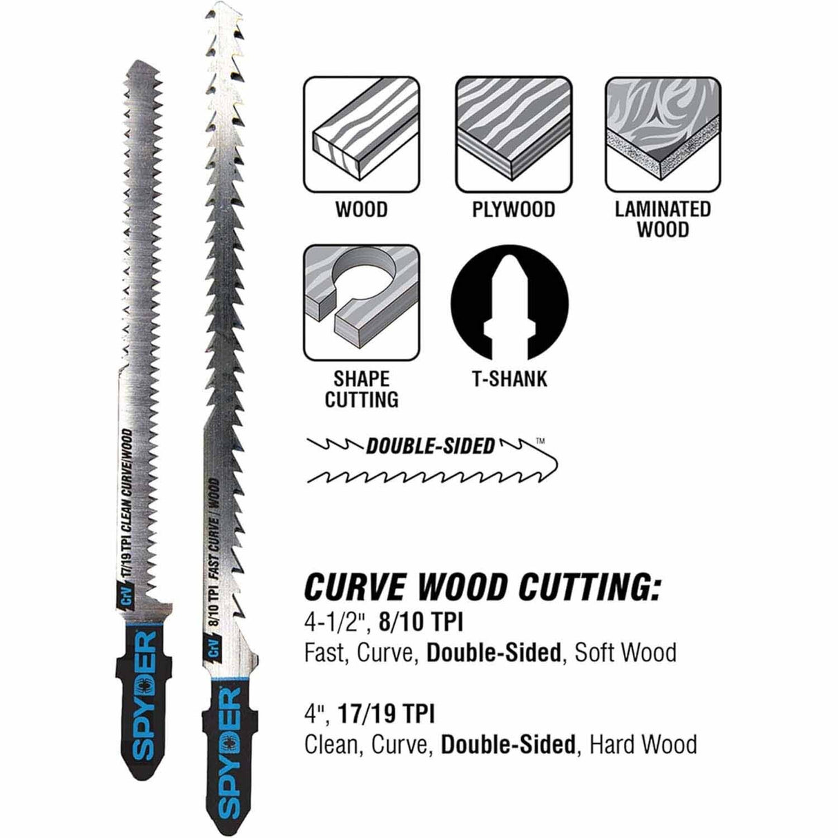 Spyder 300091 20-Piece Multi-Material Jig Blade Set - 4