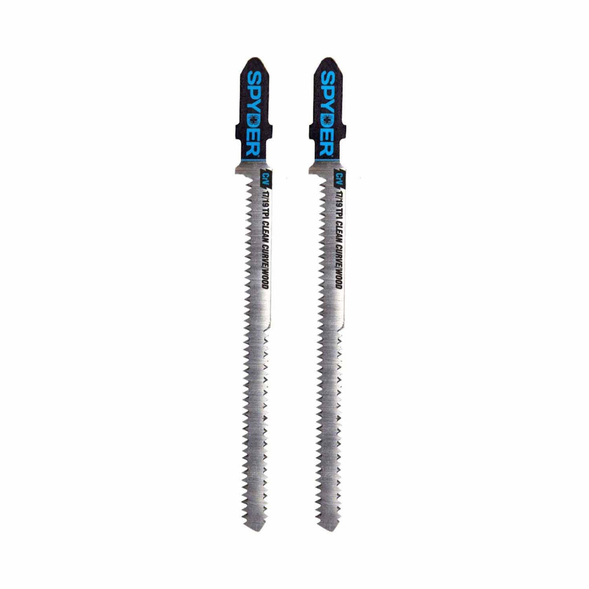 Spyder 300100 Double-Sided 17/19-TPI T-Shank High-Carbon Steel Jig Saw Blades (2-Pack)
