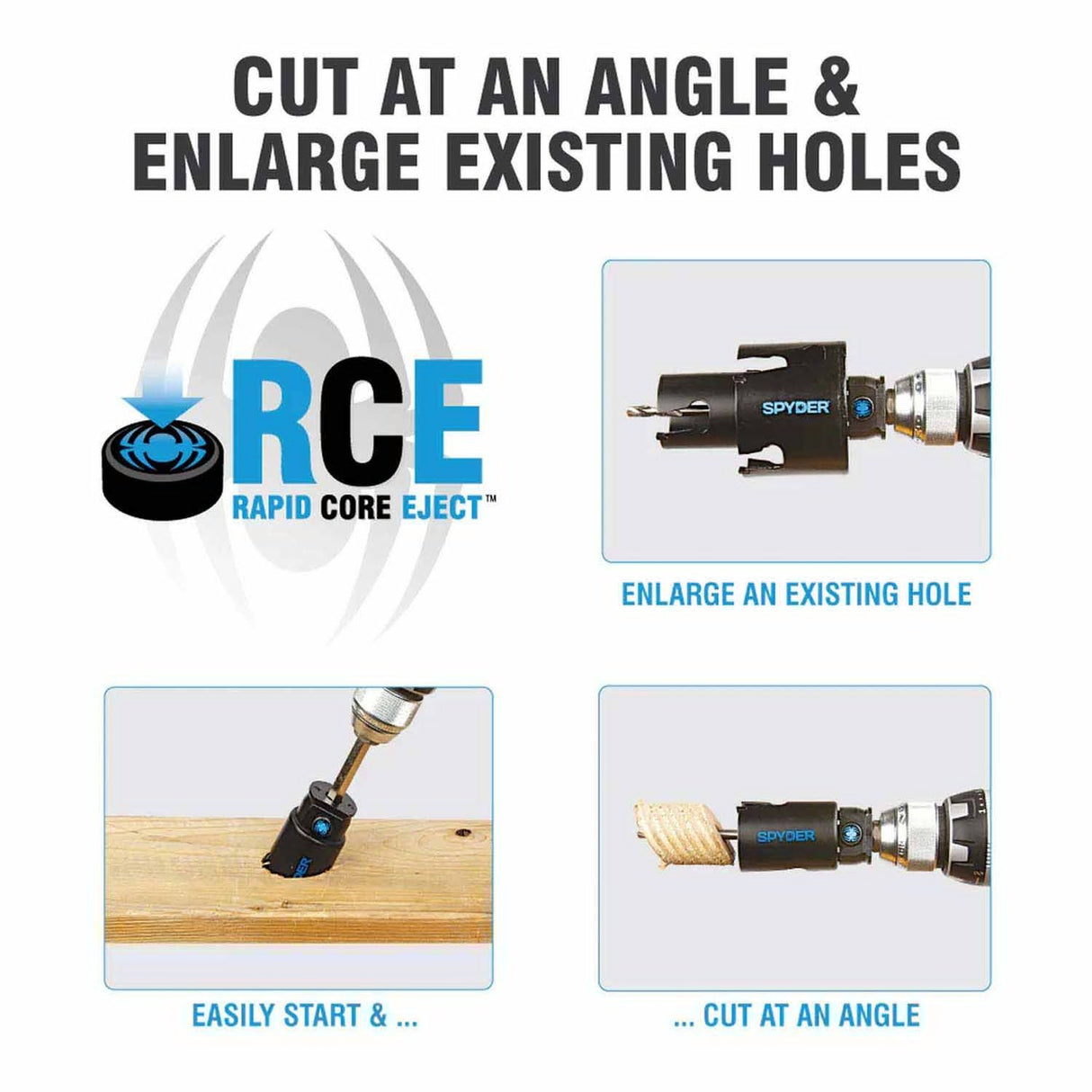 Spyder 600638P Hex8 3/8-Inch TCT Quick Change Hole Saw Arbor Assembly - 6