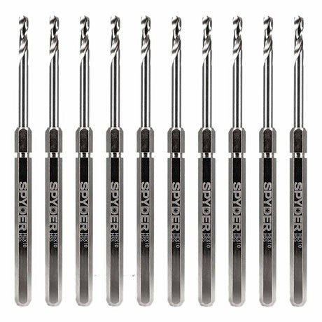 Spyder 600645-10 Hex10 1/2-Inch HSS Quick Change Hole Saw Arbor Pilot Bit (10-Pack)