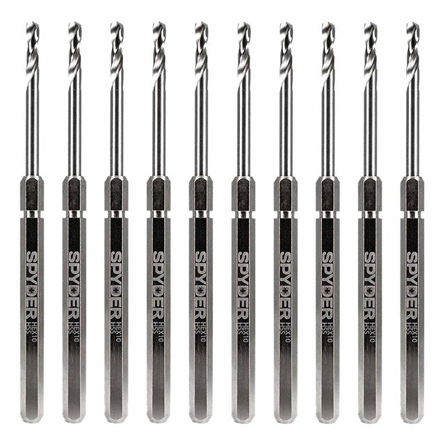Spyder 600645-10 Hex10 1/2-Inch HSS Quick Change Hole Saw Arbor Pilot Bit (10-Pack)