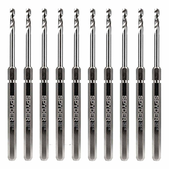 Spyder 600645-10 Hex10 1/2-Inch HSS Quick Change Hole Saw Arbor Pilot Bit (10-Pack)
