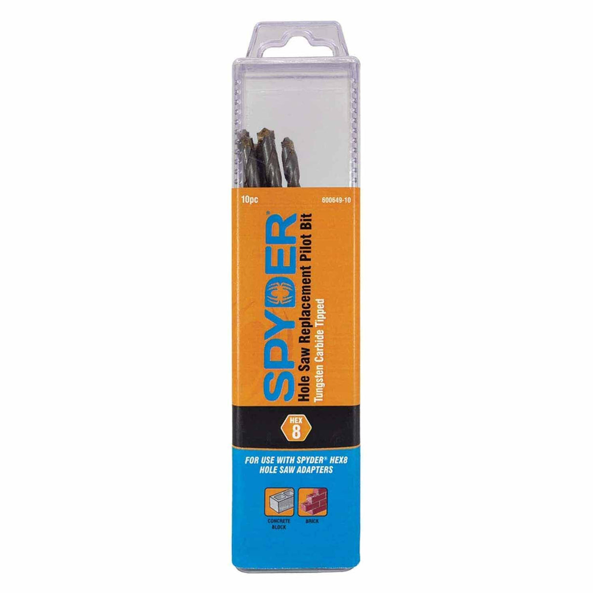 Spyder 600649-10 Hex8 3/8-Inch TCT Quick Change Hole Saw Arbor Pilot Bit (10-Pack) - 8
