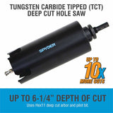 Spyder 600840 1/2-Inch TCT Hex11 Deep Cut Quick Change Hole Saw Arbor - 2