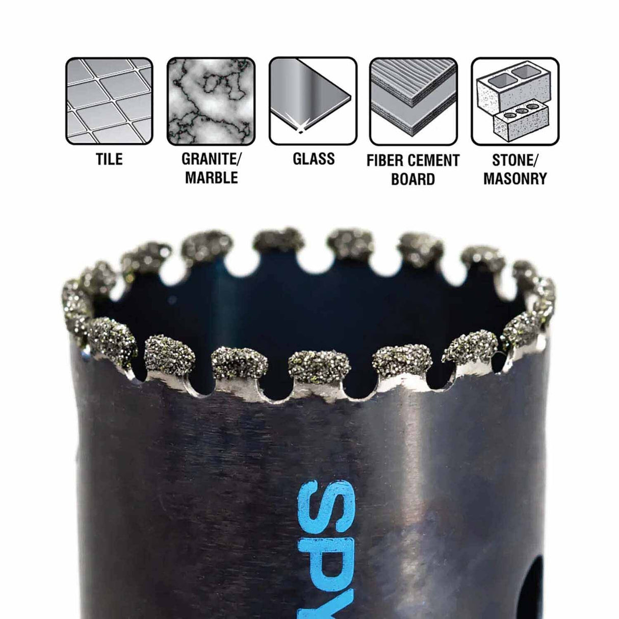 Spyder 600859 1-1/2-Inch Diamond Edge Non-Arbored Hole Saw - 3