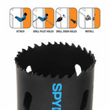 Spyder 600884 5-Piece Rapid Core Eject Door Lock Installation Jig/Bi-Metal Hole Saw Kit - 4
