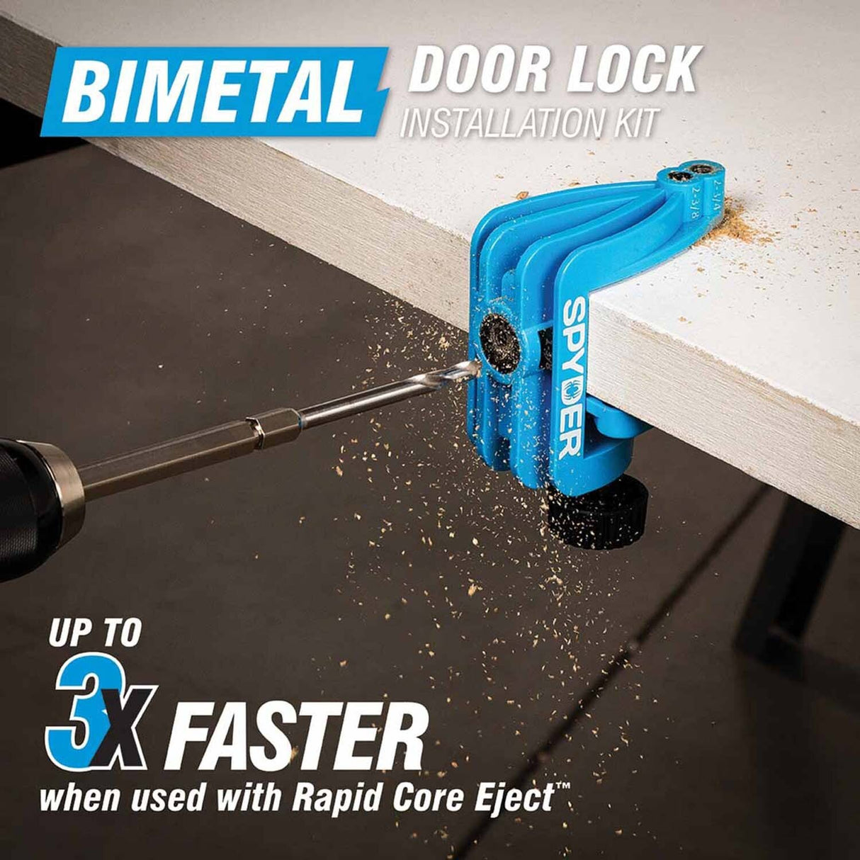 Spyder 600884 5-Piece Rapid Core Eject Door Lock Installation Jig/Bi-Metal Hole Saw Kit - 5