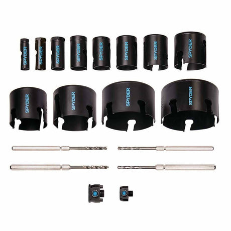 Spyder 600938 18-Piece Tungsten Carbide Tipped (TCT) Hole Saw Kit