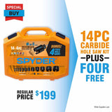 Spyder 600938 18-Piece Tungsten Carbide Tipped (TCT) Hole Saw Kit - 9