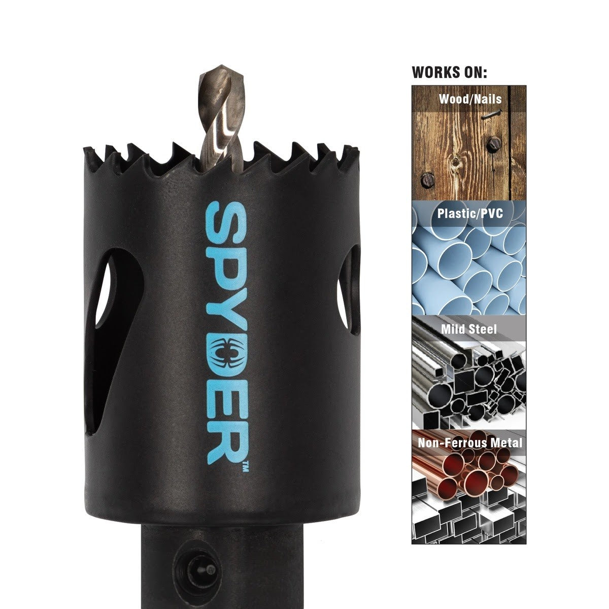 Spyder 600999 2 in Bi-Metal Fixed Arbor Hole Saw with Pilot Bit and 11/32 in Hex Shank - 3