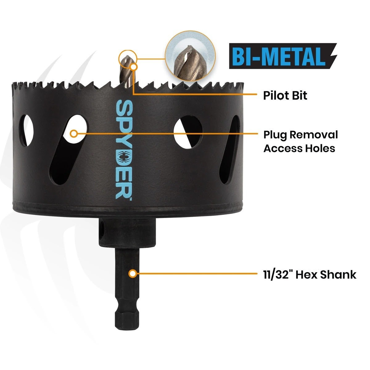 Spyder 601006 4-1/2" Bi-Metal Fixed Arbor Hole Saw - 2