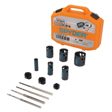 Spyder 601016 Tarantula Electricians Hole Saw Kit for Electrical Rough In (13 Piece Kit)