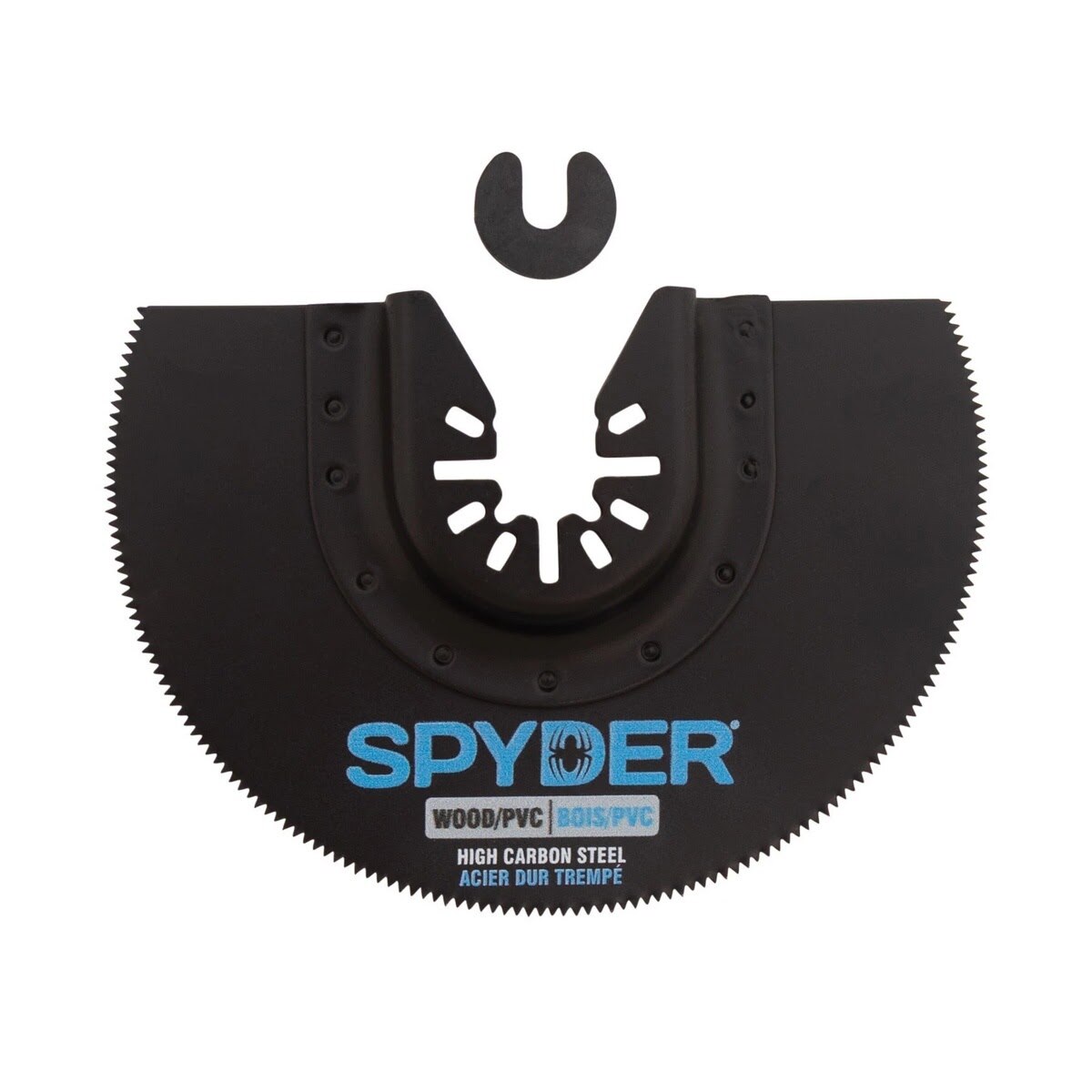 Spyder 70019 4" HCS Half Moon Oscillating Tool Blade for Clean Cuts in Wood and PVC with Dremel Adapter