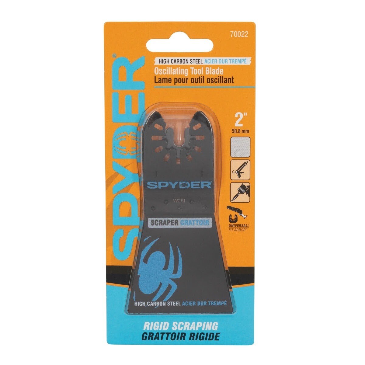 Spyder 70022 2 in High Carbon Steel Oscillating Tool Rigid Scraper Blade with Dremel Adapter - 2