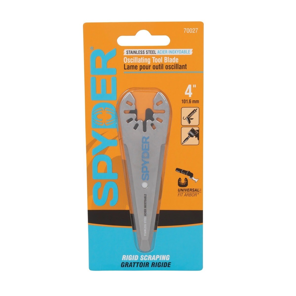 Spyder 70027 4 in Long Blade Rigid Oscillating Tool Scraper for Sealant Removal - 2