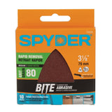 Spyder 70028 3-1/8 in 80-Grit Aluminum Oxide Triangular Detail Sanding Sheets (10 Pack)