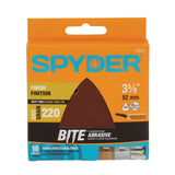 Spyder 70034 3-5/8" 220 Grit Aluminum Oxide Triangle Detail Sanding Sheets (10 Pack)