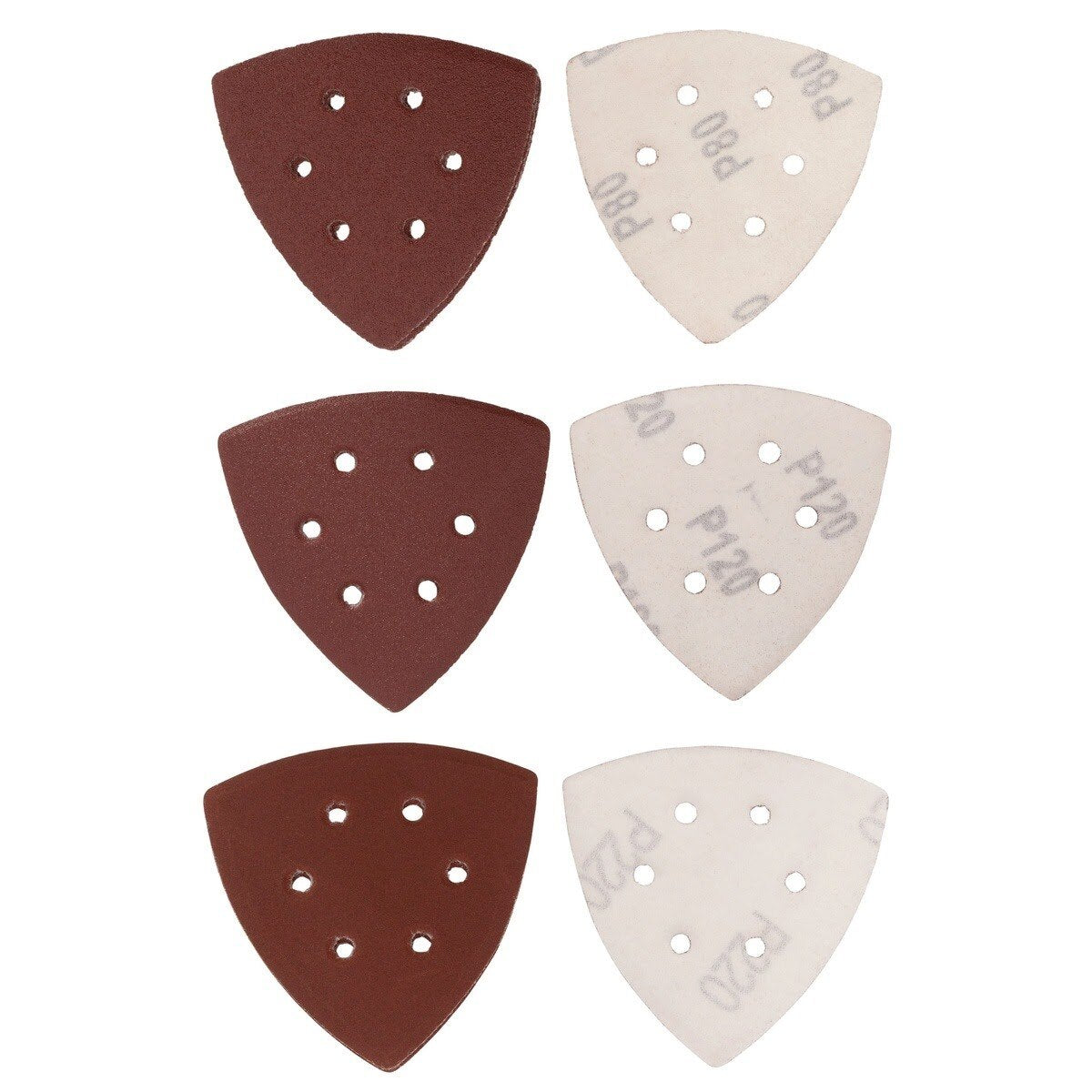 Spyder 70035 3-5/8" Aluminum Oxide Triangle Detail Sanding Sheet Set, 80-220 Grit (12 Pack) - 3