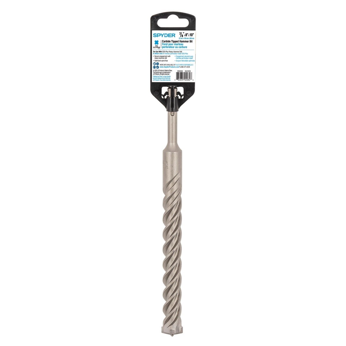 Spyder 950008 7/8" x 10" SDS-Plus 4-Cutter Carbide-Tipped Rotary Hammer Drill Bit - 5