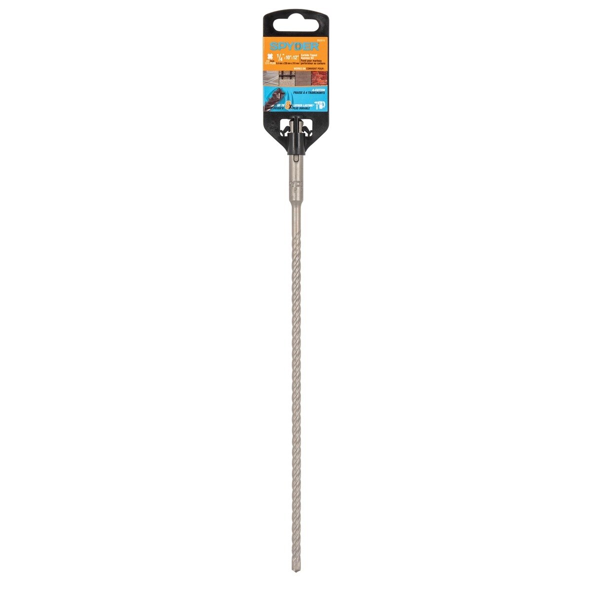 Spyder 950010 1/4" x 12" SDS-Plus 4-Cutter Carbide-Tipped Rotary Hammer Drill Bit - 4